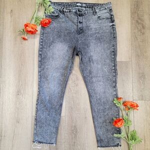 Old Navy Rockstar Super Skinny High-Rise Black Gray Distressed Jeans Size 16